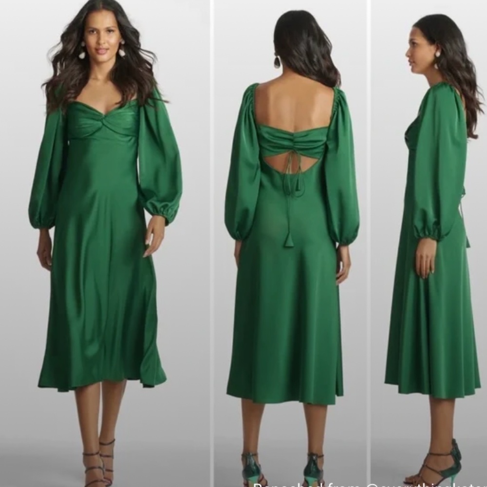 NWT Sachin + Babi Melody Empire Midi Dress in Emerald Green Size 4